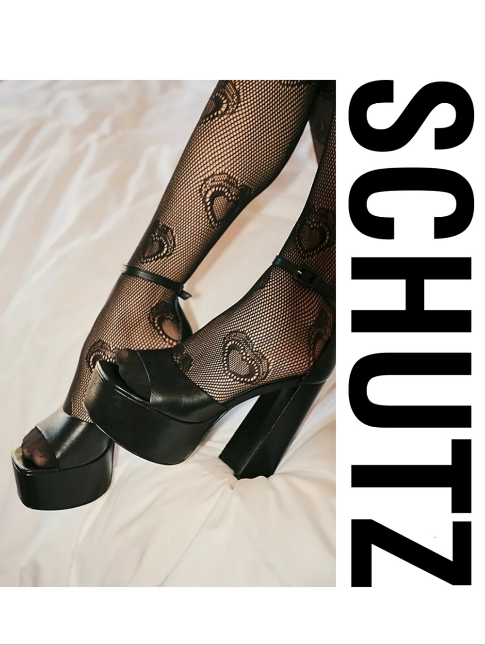SCHUTZ Lenne Black Platform Heels Size 7.5